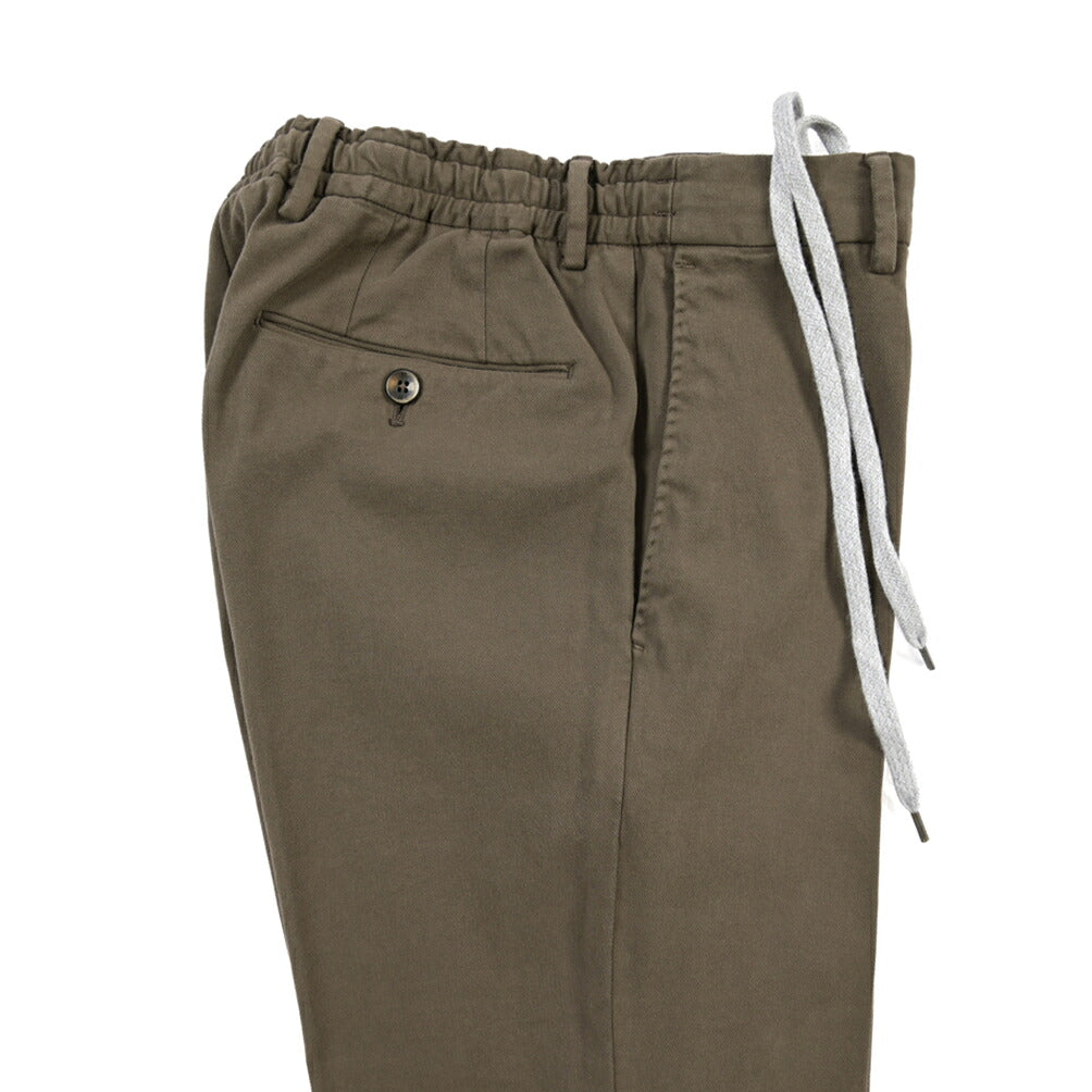 PT TORINO “SLIM FIT” カシミヤ混コットン ドローコード付きパンツ