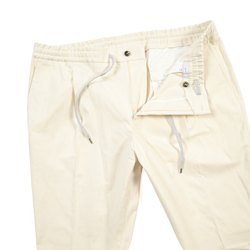 PT TORINO “SOFT FIT” ストレッチコットン ドローコード付ワンタックスラックス