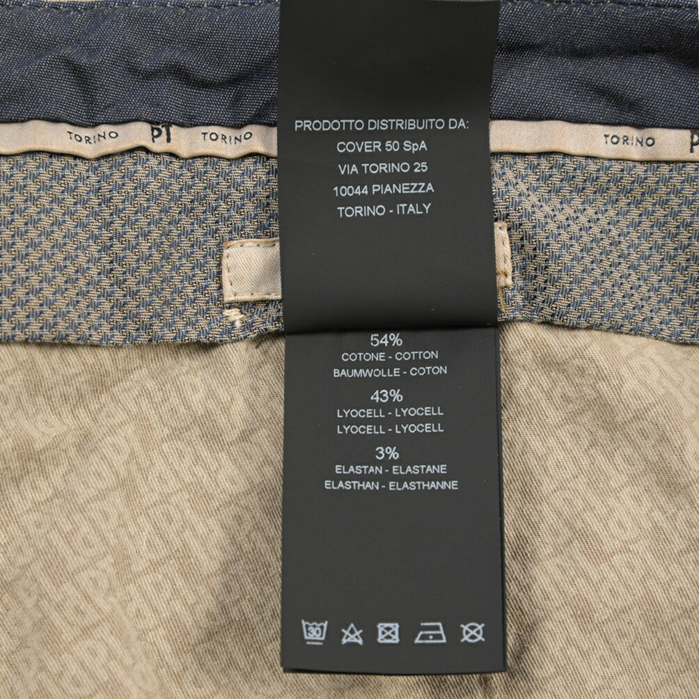 PT TORINO “MASTER FIT” リヨセル混コットン ノータックパンツ