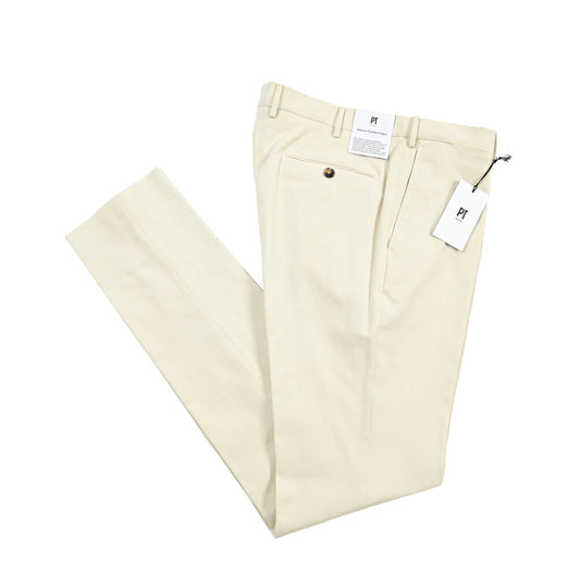 PT TORINO “SUPERSLIM FIT” カシミヤ混コットン ノータックパンツ