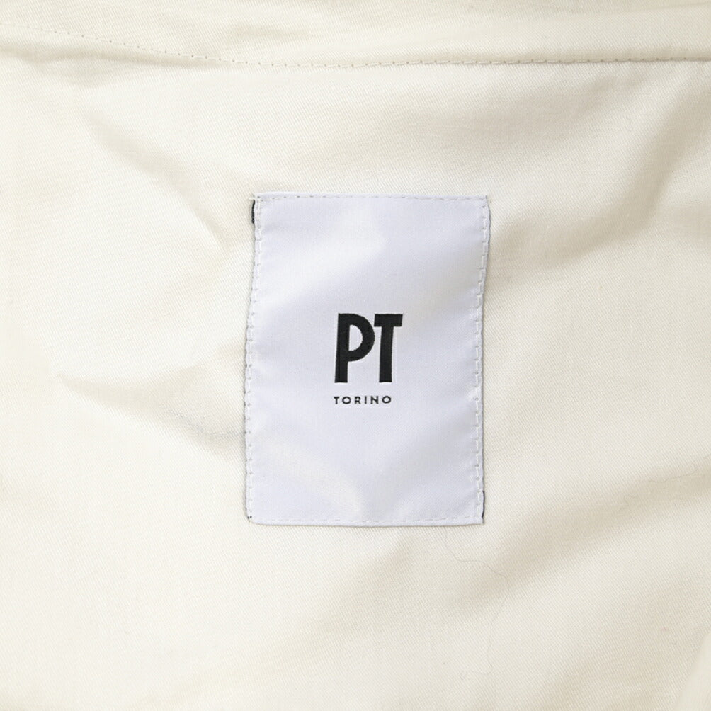 PT TORINO “SUPERSLIM FIT” カシミヤ混コットン ノータックパンツ