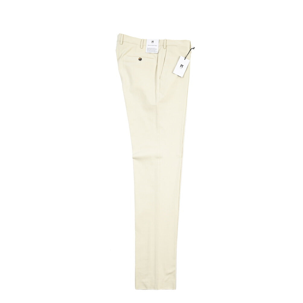 PT TORINO “SUPERSLIM FIT” カシミヤ混コットン ノータックパンツ