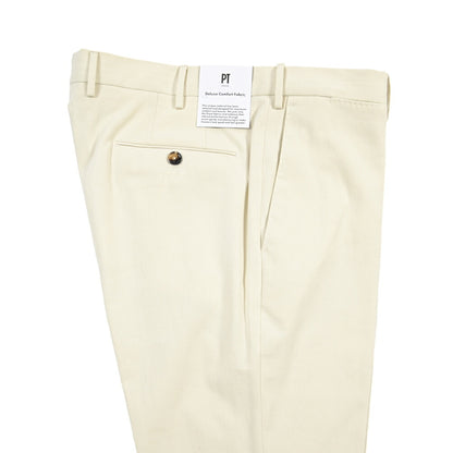 PT TORINO “SUPERSLIM FIT” カシミヤ混コットン ノータックパンツ