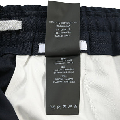 PT TORINO “SOFT FIT” カシミヤ混コットン ドローコード付きワンタックパンツ