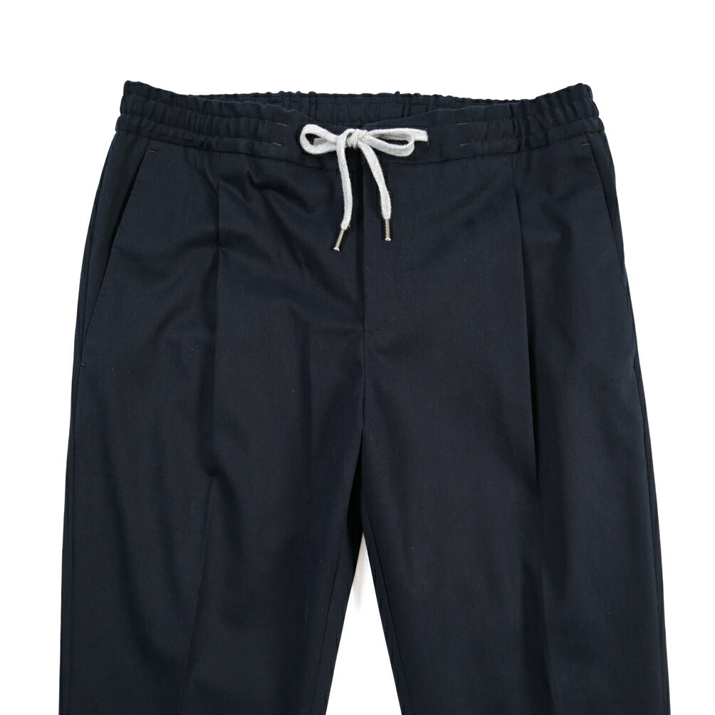 PT TORINO “SOFT FIT” カシミヤ混コットン ドローコード付きワンタックパンツ