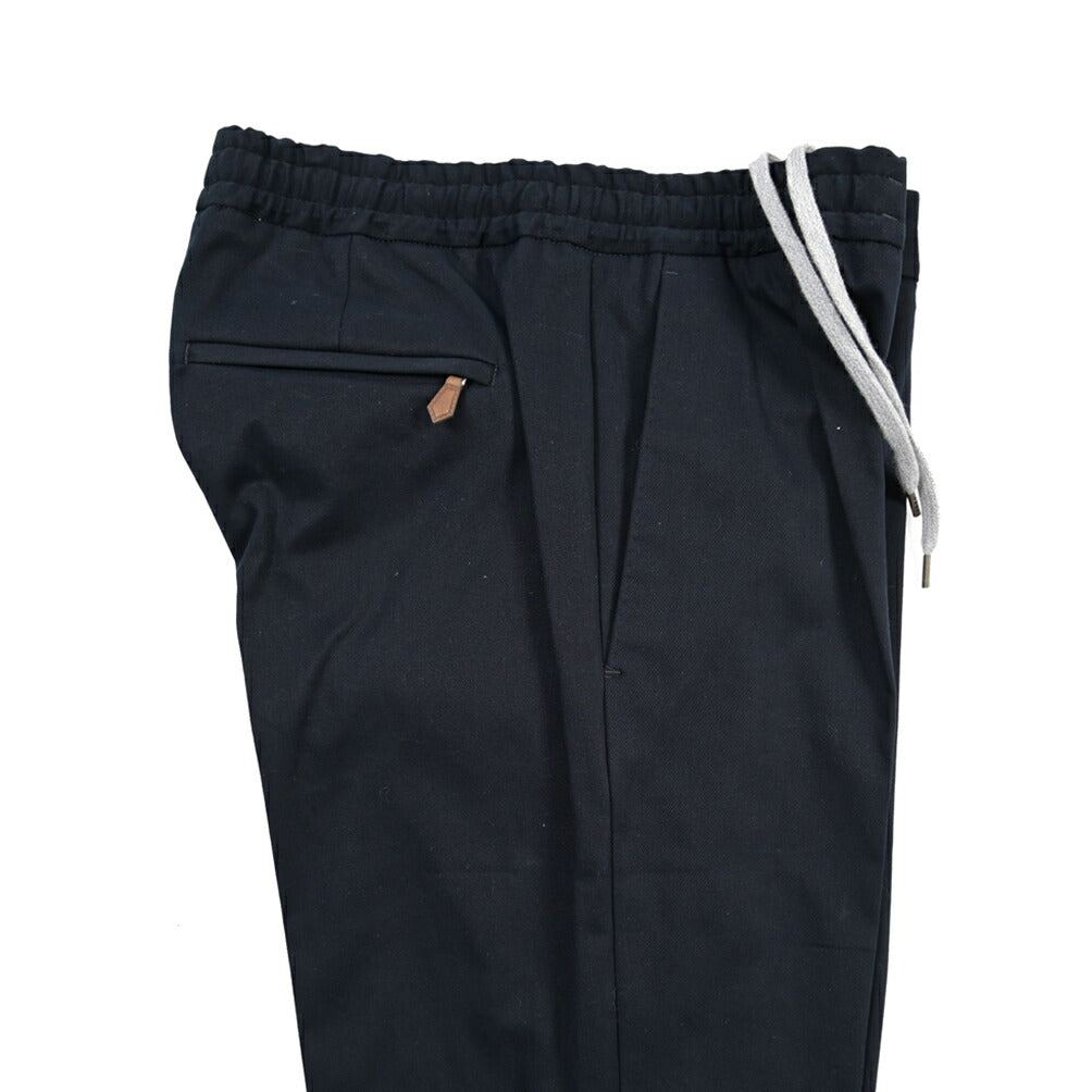PT TORINO “SOFT FIT” カシミヤ混コットン ドローコード付きワンタックパンツ