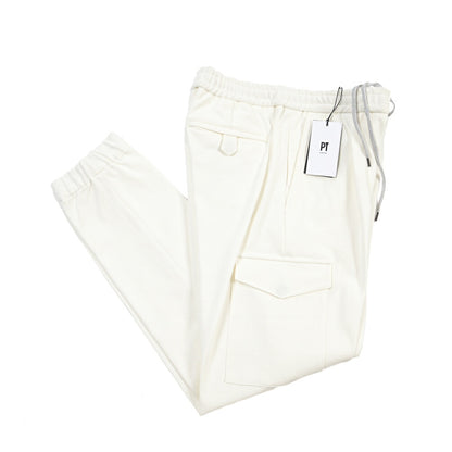 PT TORINO “SOFT FIT” ビスコース混 ドローコード付ワンタックカーゴパンツ