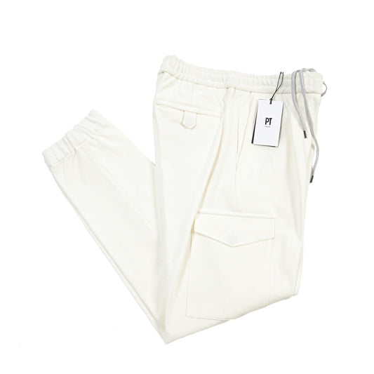 PT TORINO “SOFT FIT” ビスコース混 ドローコード付ワンタックカーゴパンツ