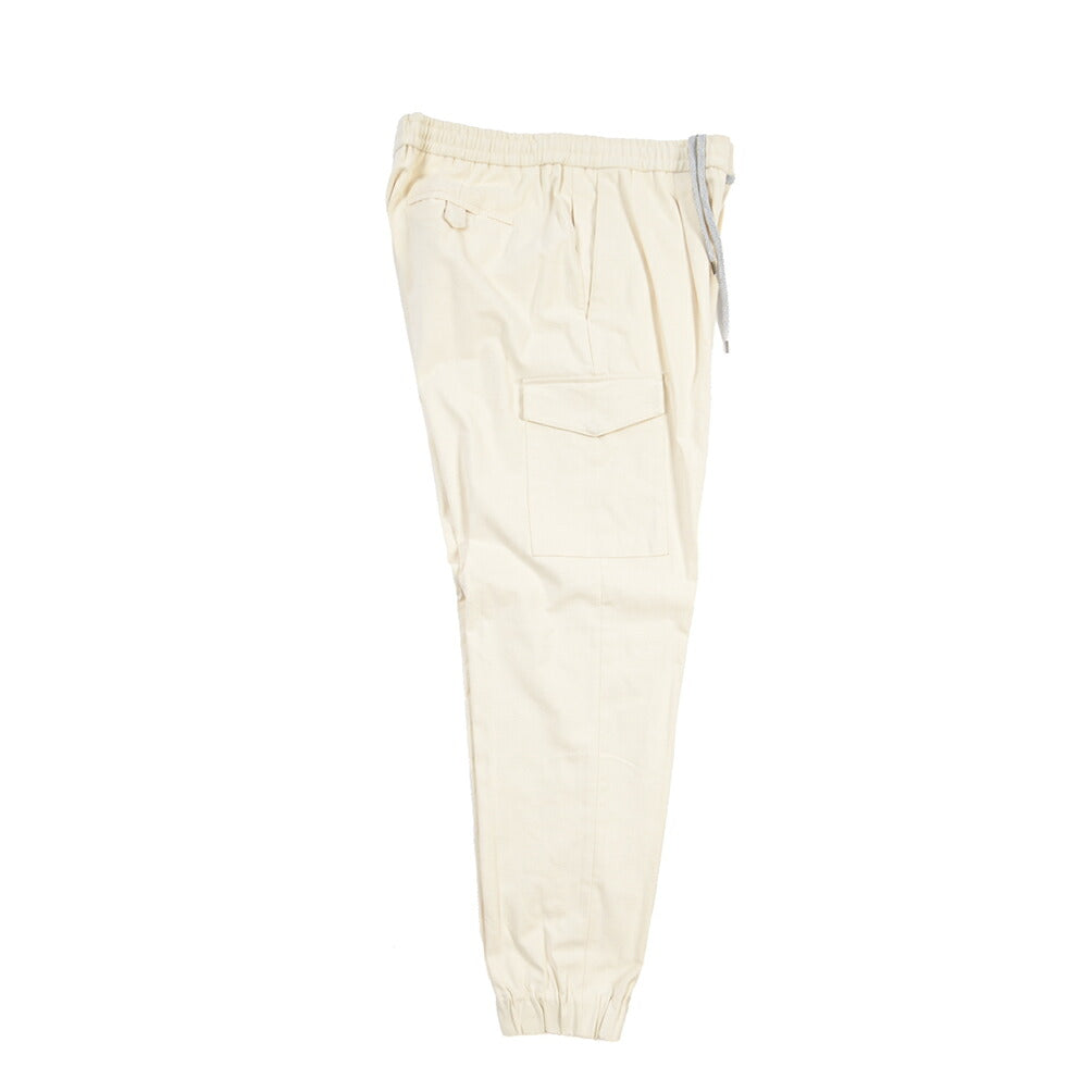 PT TORINO “SOFT FIT” ストレッチコットン ドローコード付ワンタックカーゴパンツ