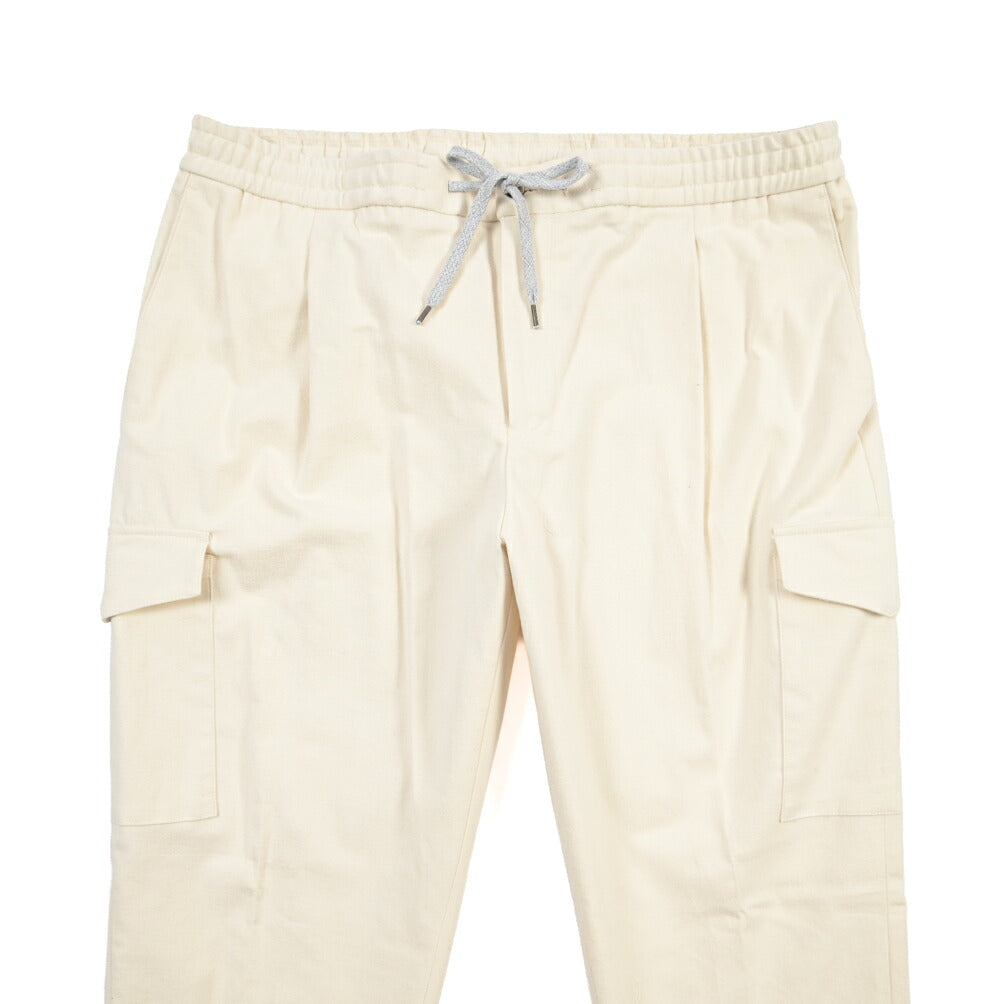 PT TORINO “SOFT FIT” ストレッチコットン ドローコード付ワンタックカーゴパンツ