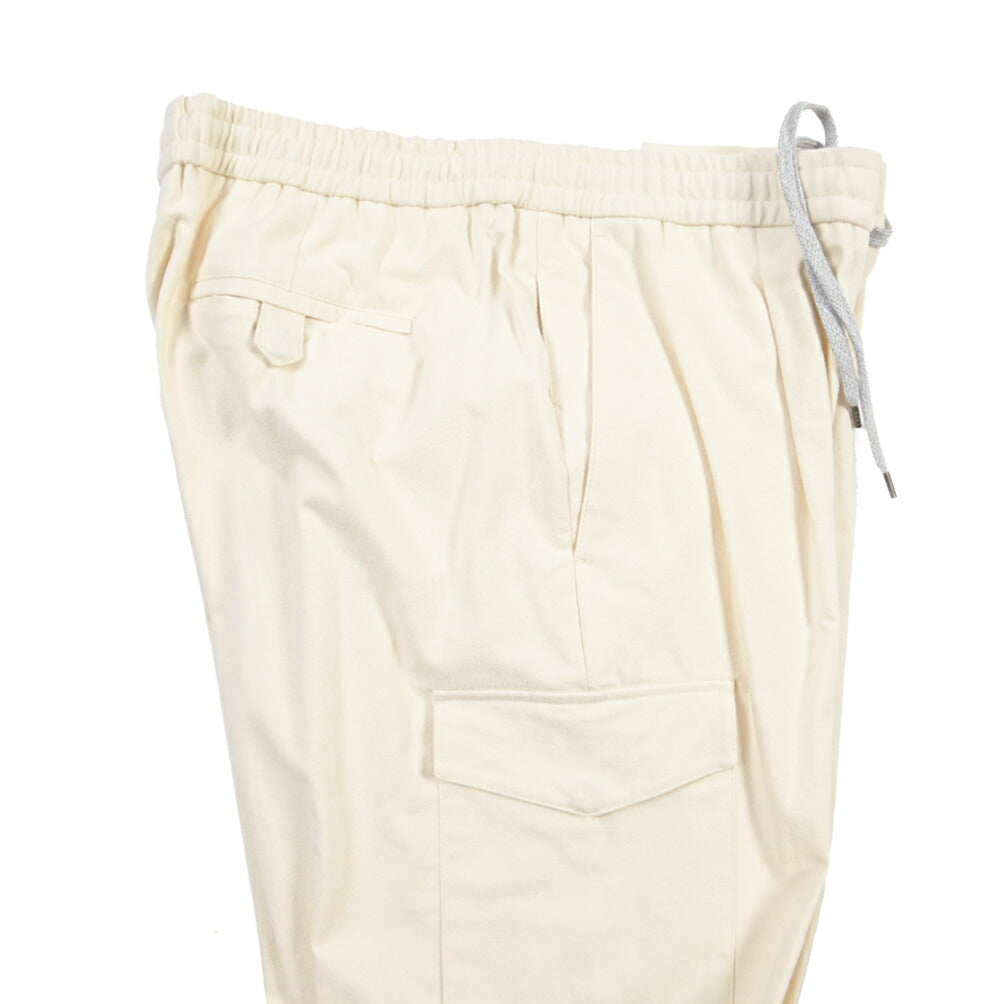 PT TORINO “SOFT FIT” ストレッチコットン ドローコード付ワンタックカーゴパンツ