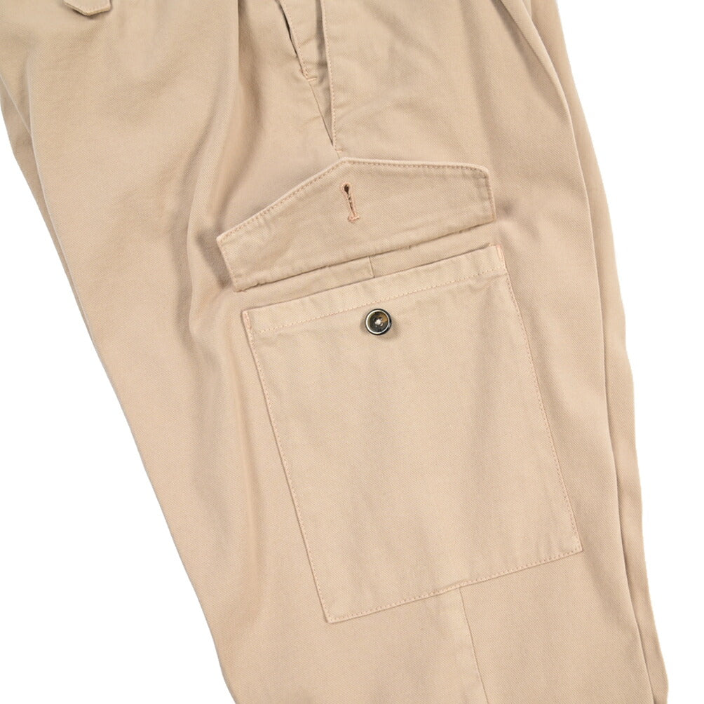 PT TORINO “SOFT FIT” カシミヤ混コットン ドローコード付ワンタックカーゴパンツ