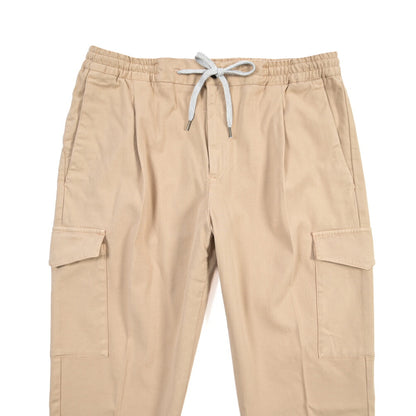 PT TORINO “SOFT FIT” カシミヤ混コットン ドローコード付ワンタックカーゴパンツ