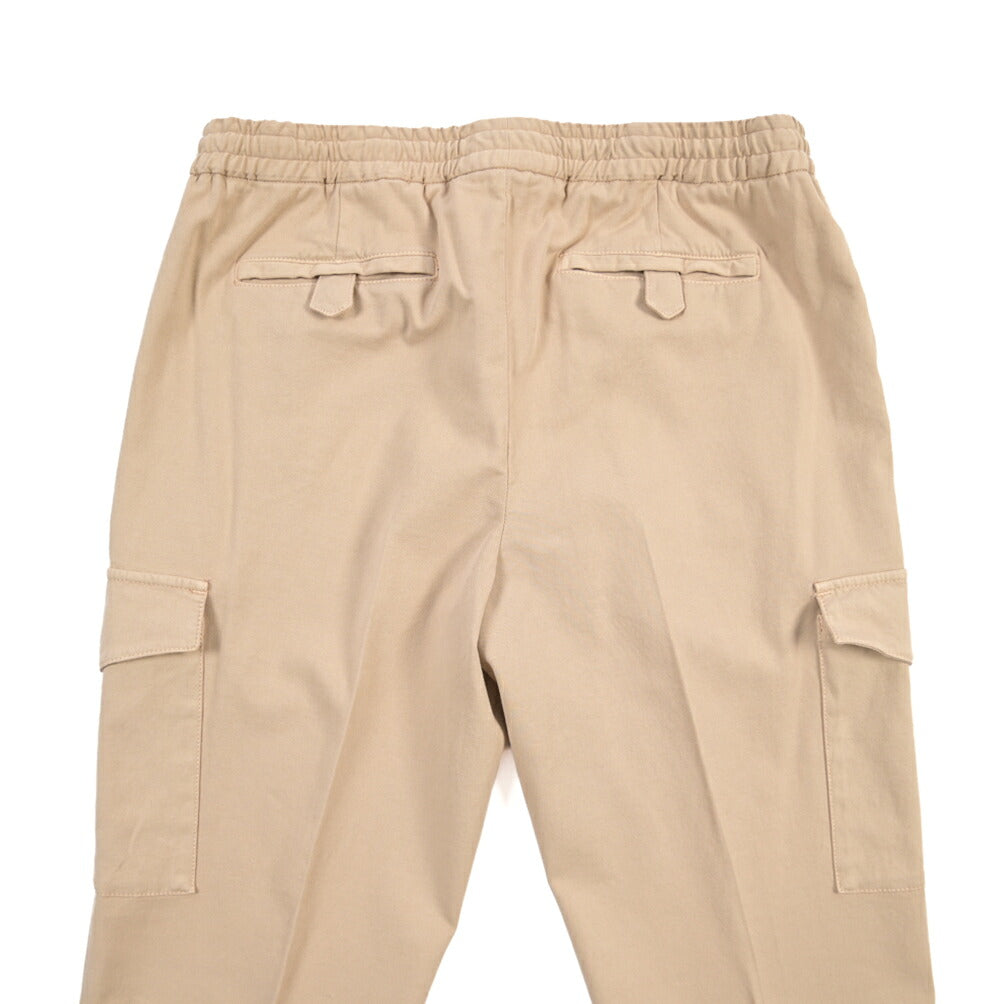 PT TORINO “SOFT FIT” カシミヤ混コットン ドローコード付ワンタックカーゴパンツ