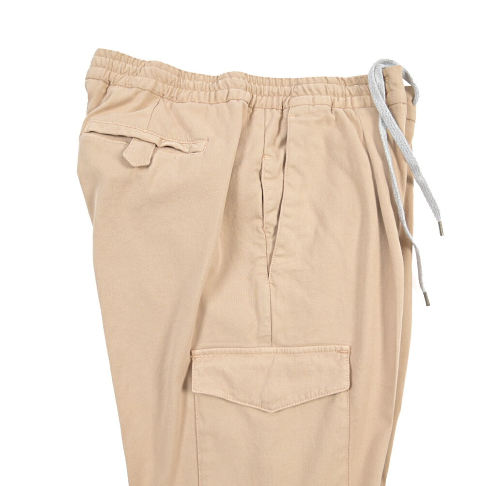 PT TORINO “SOFT FIT” カシミヤ混コットン ドローコード付ワンタックカーゴパンツ