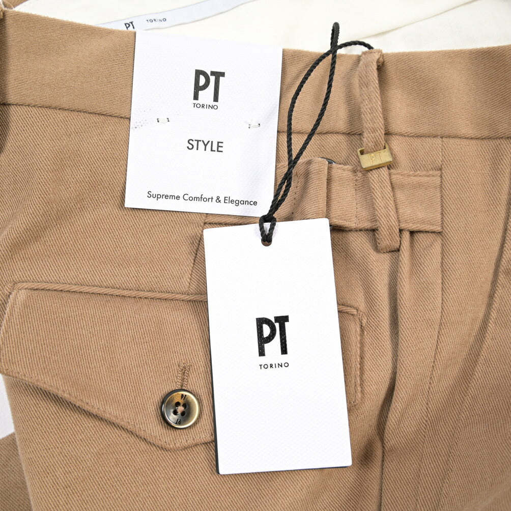PT TORINO “SLIM FIT” ストレッチコットン ノータックパンツ