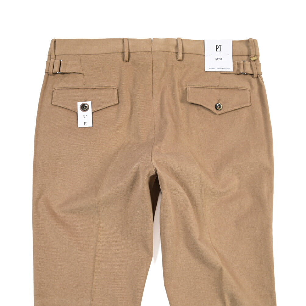 PT TORINO “SLIM FIT” ストレッチコットン ノータックパンツ