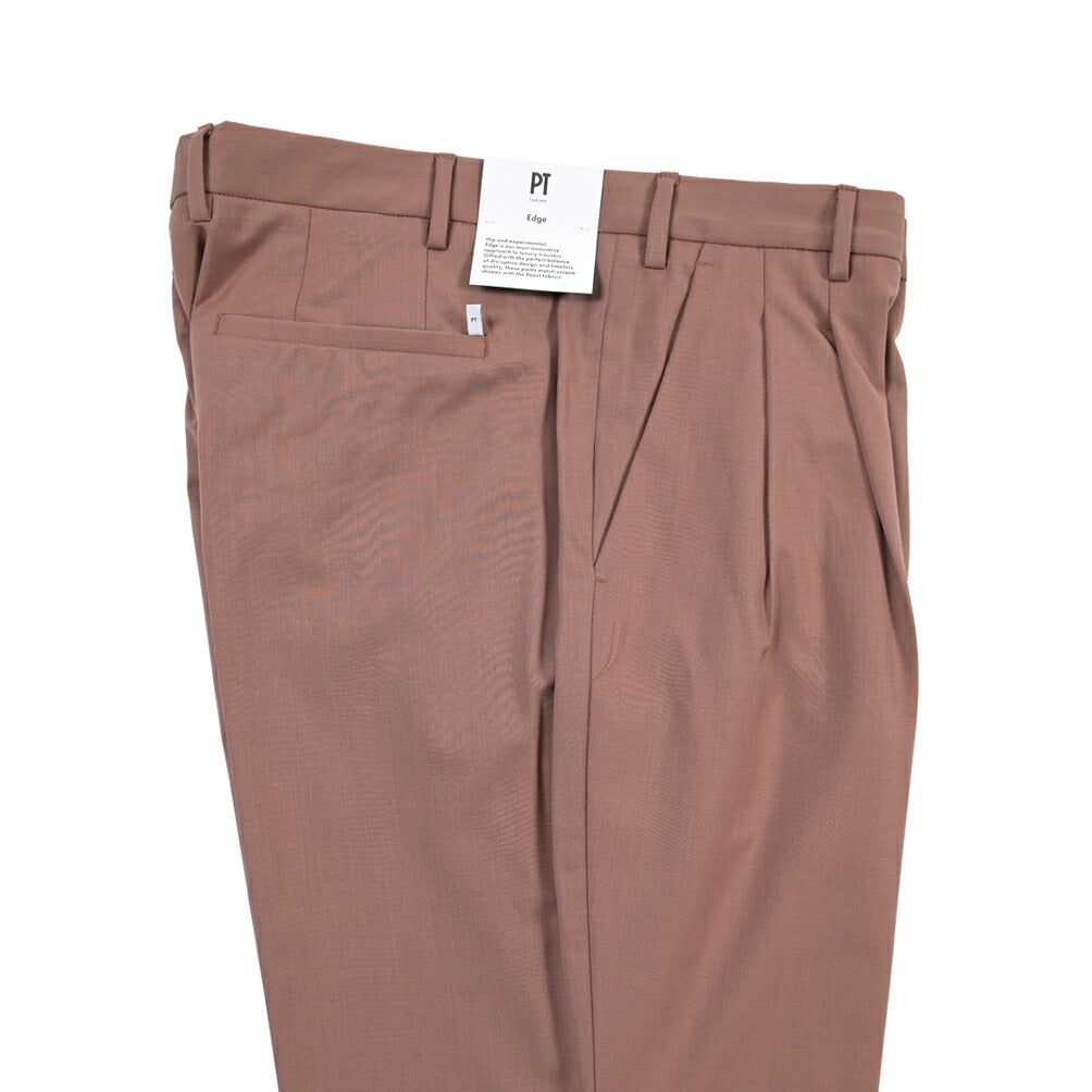 PT TORINO Edge “DICIANNOVE” ナイロン混ウール ツータックスラックス