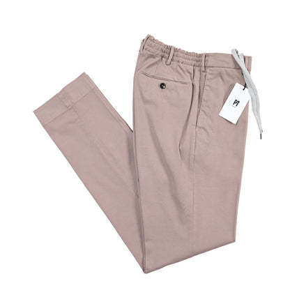 PT TORINO “SLIM FIT” リヨセル混コットン ドローコード付きイージーパンツ