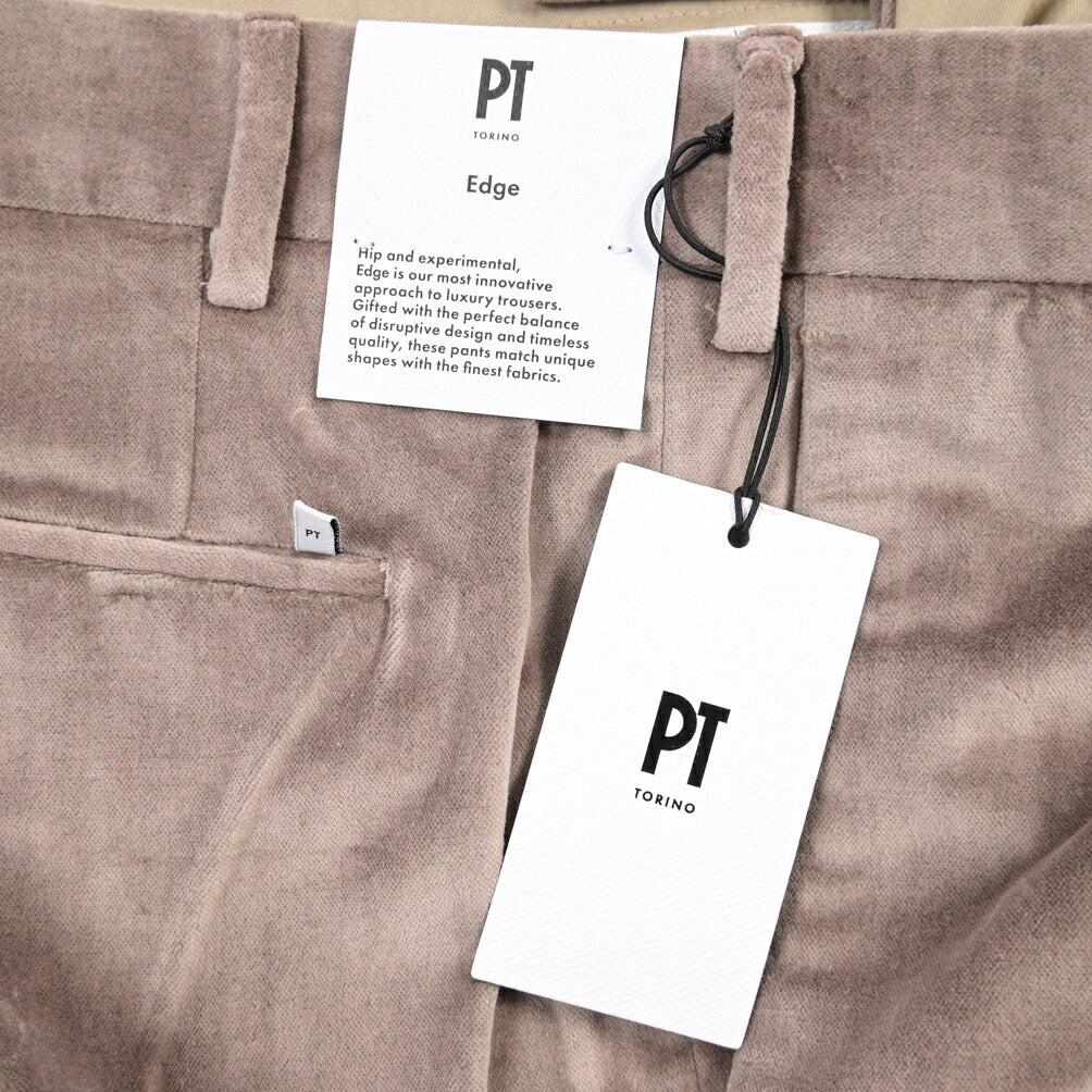 PT TORINO Edge “QUINDICI” コットン100% ベルベットワイドスラックス