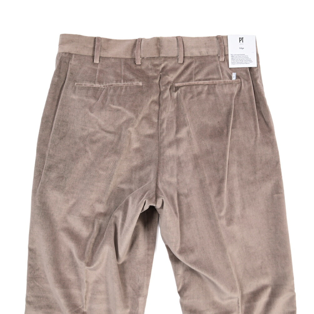 PT TORINO Edge “QUINDICI” コットン100% ベルベットワイドスラックス