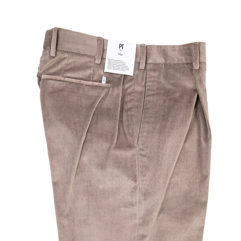 PT TORINO Edge “QUINDICI” コットン100% ベルベットワイドスラックス