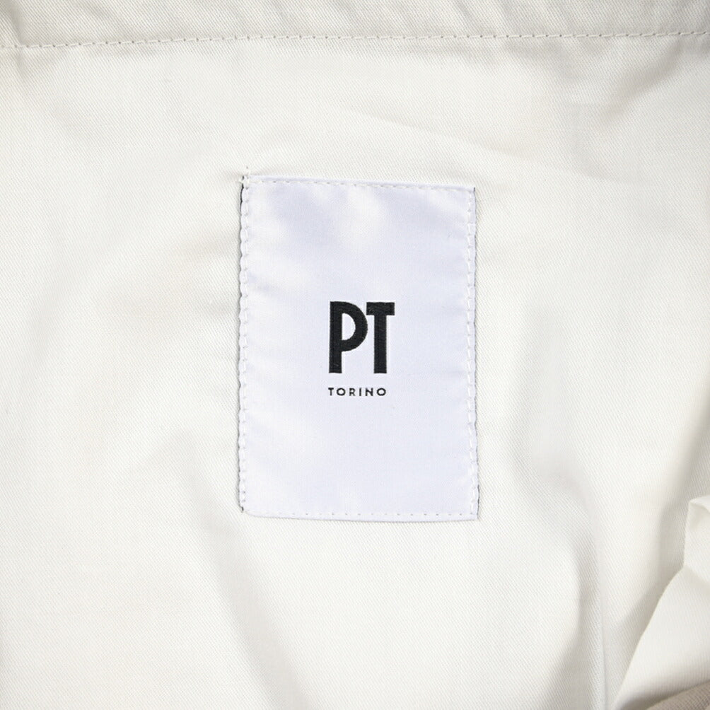 PT TORINO “SOFT FIT” カシミヤ混コットン ドローコード付ワンタックイージーパンツ