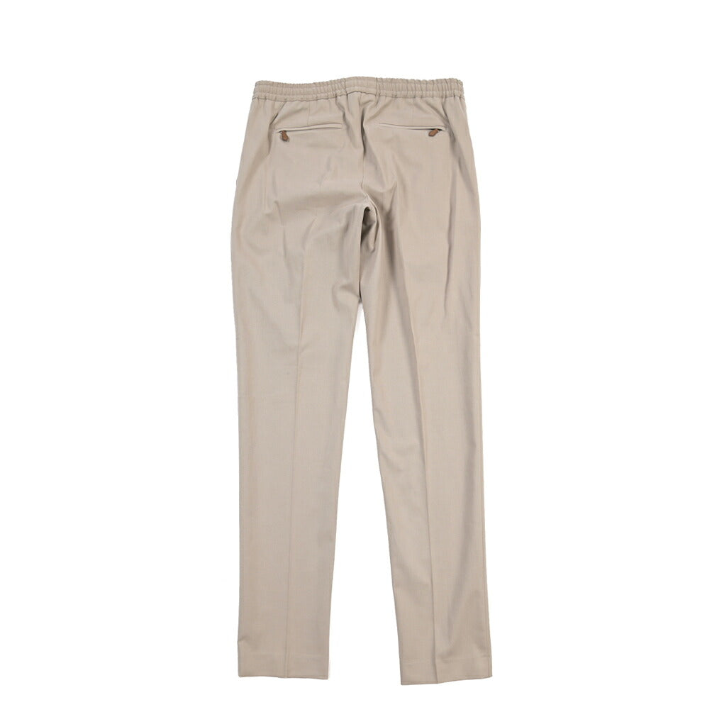 PT TORINO “SOFT FIT” カシミヤ混コットン ドローコード付ワンタックイージーパンツ