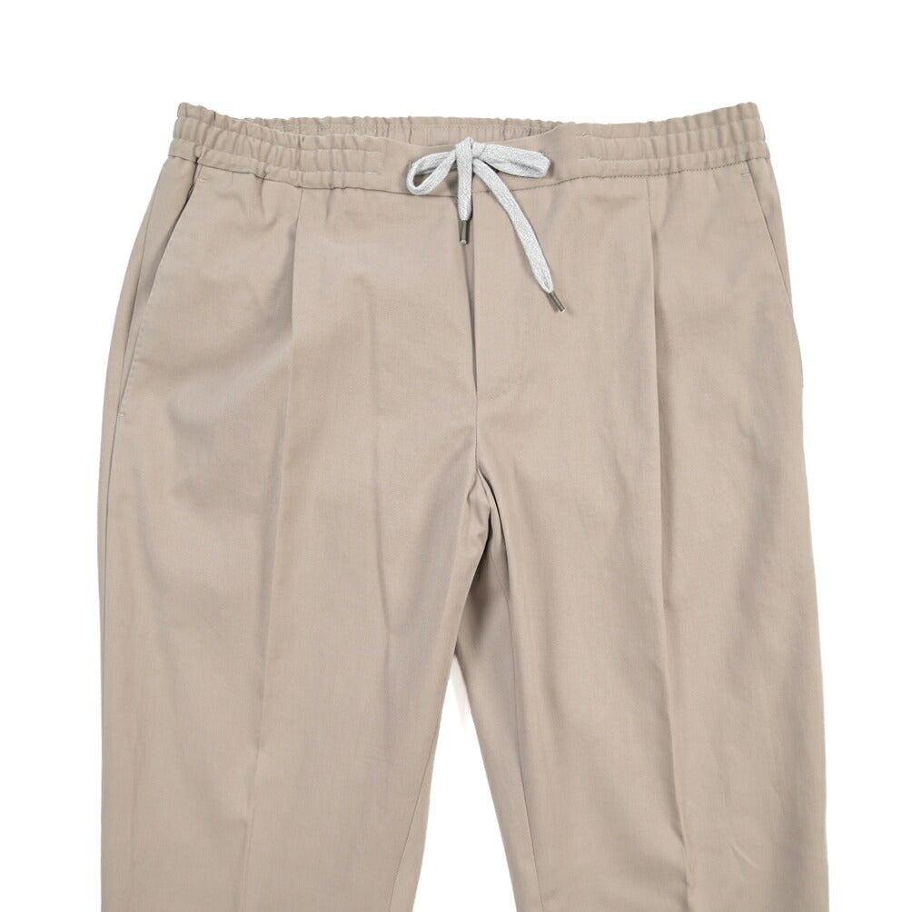 PT TORINO “SOFT FIT” カシミヤ混コットン ドローコード付ワンタックイージーパンツ