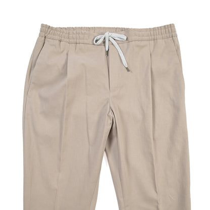 PT TORINO “SOFT FIT” カシミヤ混コットン ドローコード付ワンタックイージーパンツ