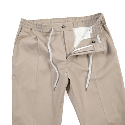 PT TORINO “SOFT FIT” カシミヤ混コットン ドローコード付ワンタックイージーパンツ