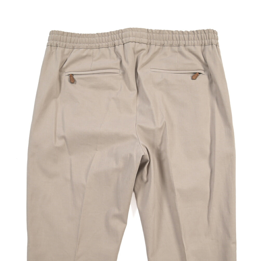 PT TORINO “SOFT FIT” カシミヤ混コットン ドローコード付ワンタックイージーパンツ