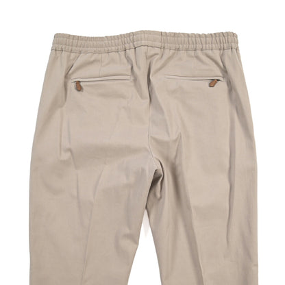 PT TORINO “SOFT FIT” カシミヤ混コットン ドローコード付ワンタックイージーパンツ