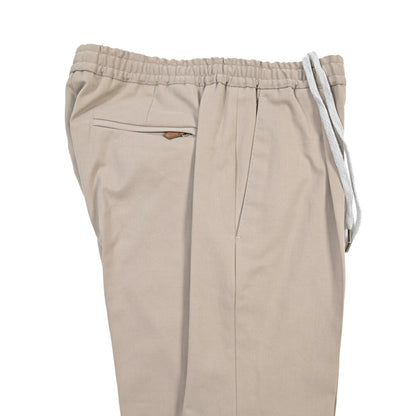PT TORINO “SOFT FIT” カシミヤ混コットン ドローコード付ワンタックイージーパンツ