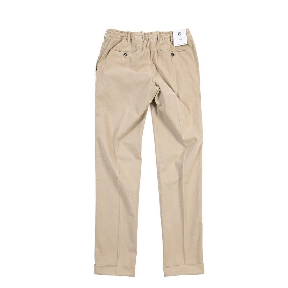 PT TORINO “STYLE SLIM FIT” ストレッチコットン ドローコード付ノータックパンツ