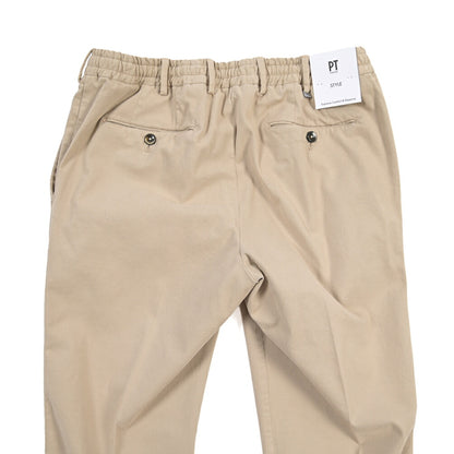 PT TORINO “STYLE SLIM FIT” ストレッチコットン ドローコード付ノータックパンツ