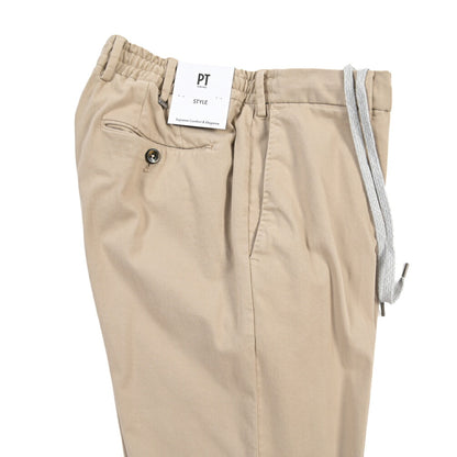 PT TORINO “STYLE SLIM FIT” ストレッチコットン ドローコード付ノータックパンツ