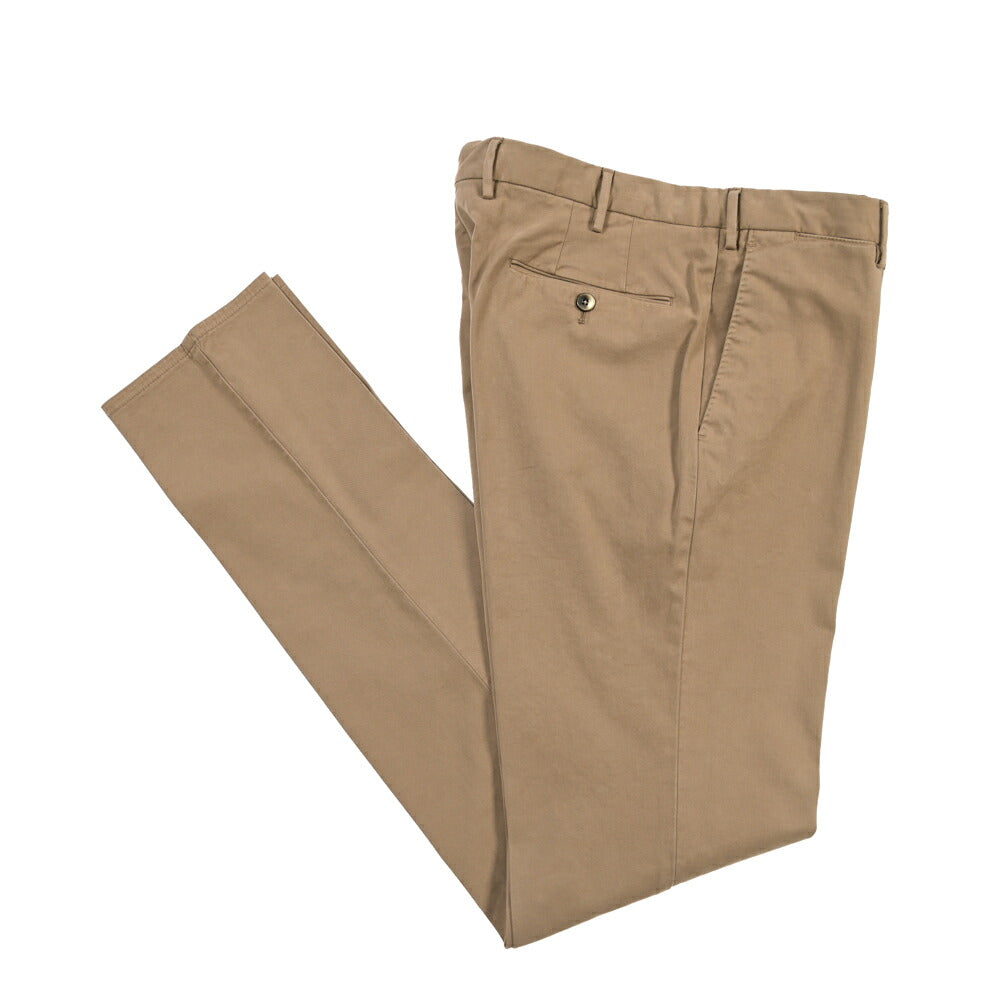 PT TORINO “SLIM FIT” モダール混コットン ノータックパンツ