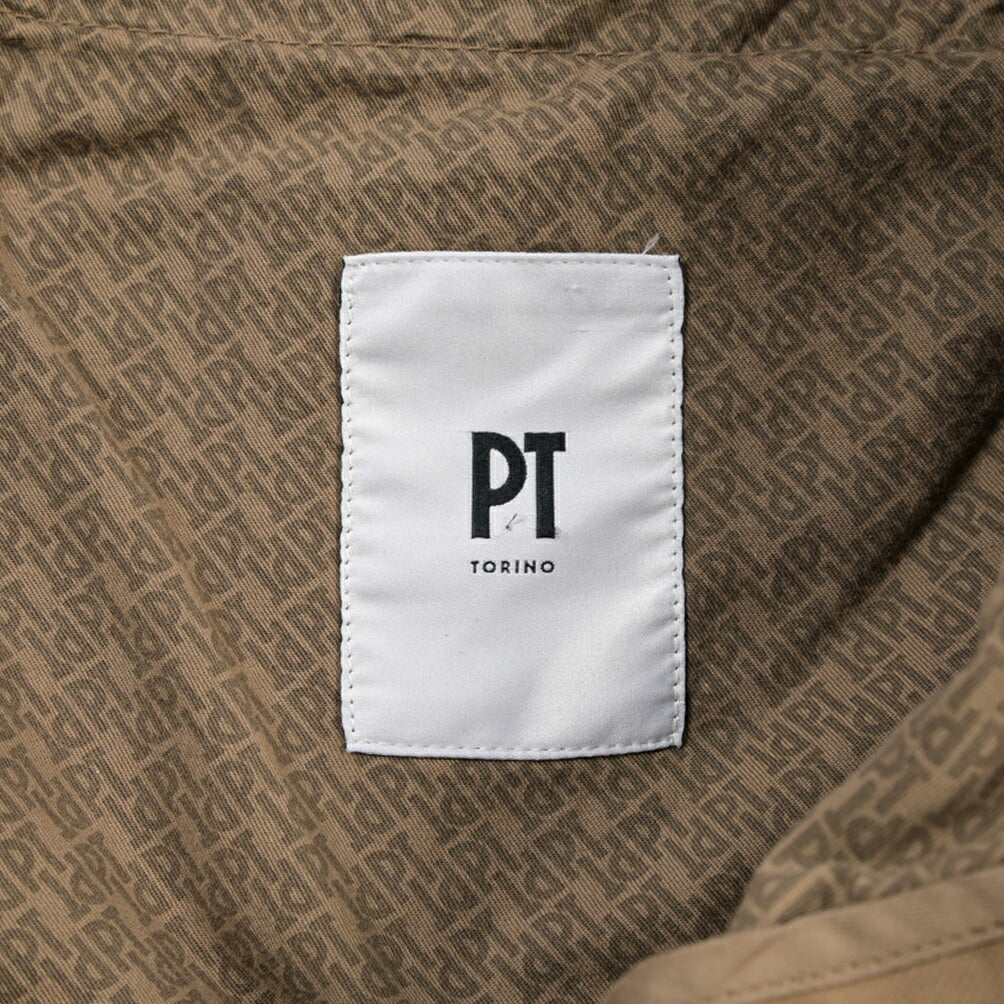 PT TORINO “SLIM FIT” モダール混コットン ノータックパンツ