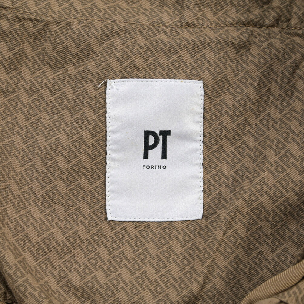 PT TORINO “SLIM FIT” モダール混コットン ノータックパンツ