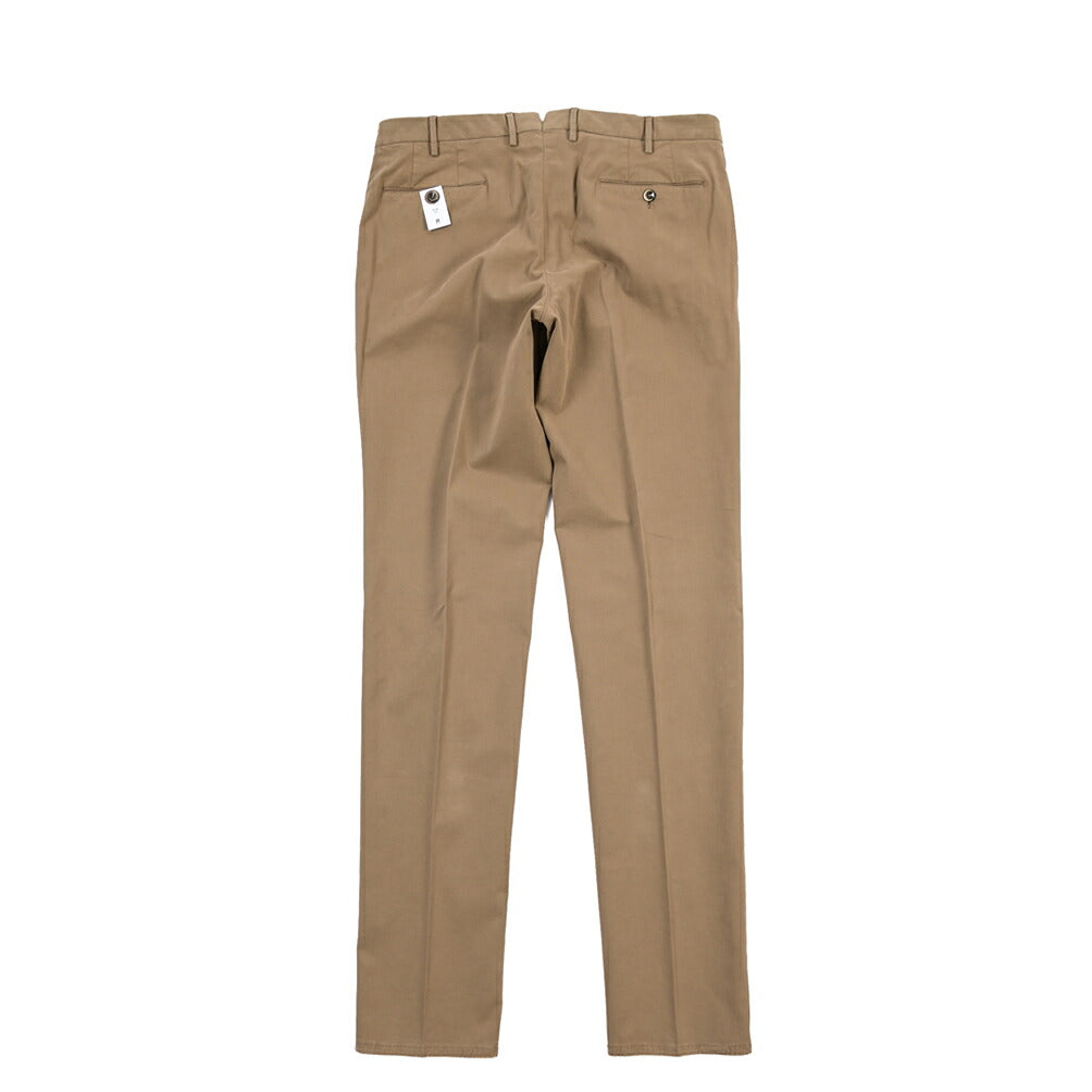 PT TORINO “SLIM FIT” モダール混コットン ノータックパンツ