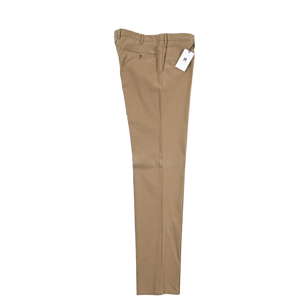 PT TORINO “SLIM FIT” モダール混コットン ノータックパンツ