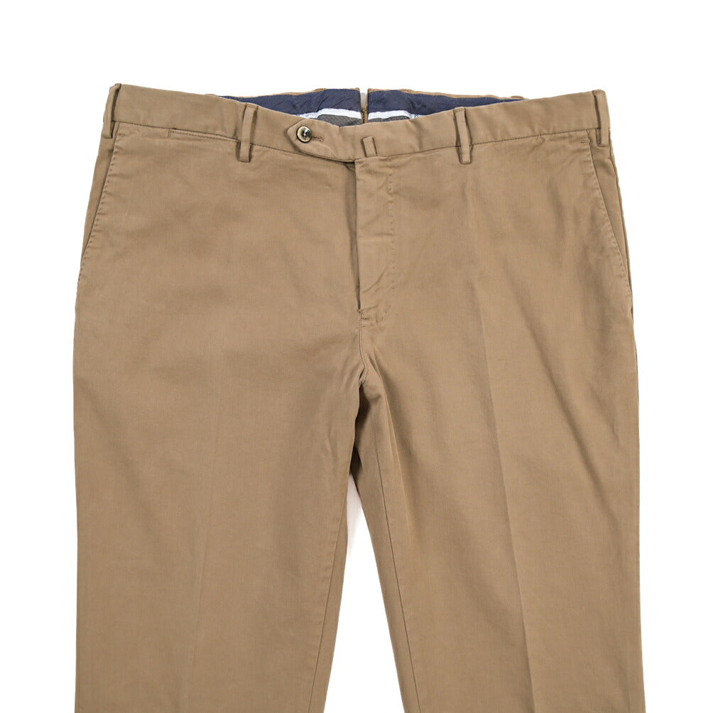 PT TORINO “SLIM FIT” モダール混コットン ノータックパンツ