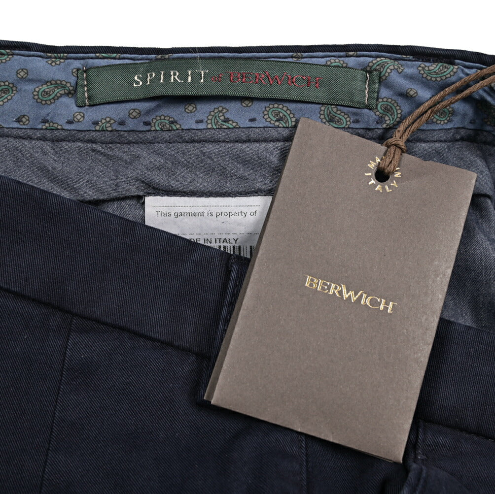 BERWICH “SC SLIM-GD” ストレッチコットン ノータックチノパンツ