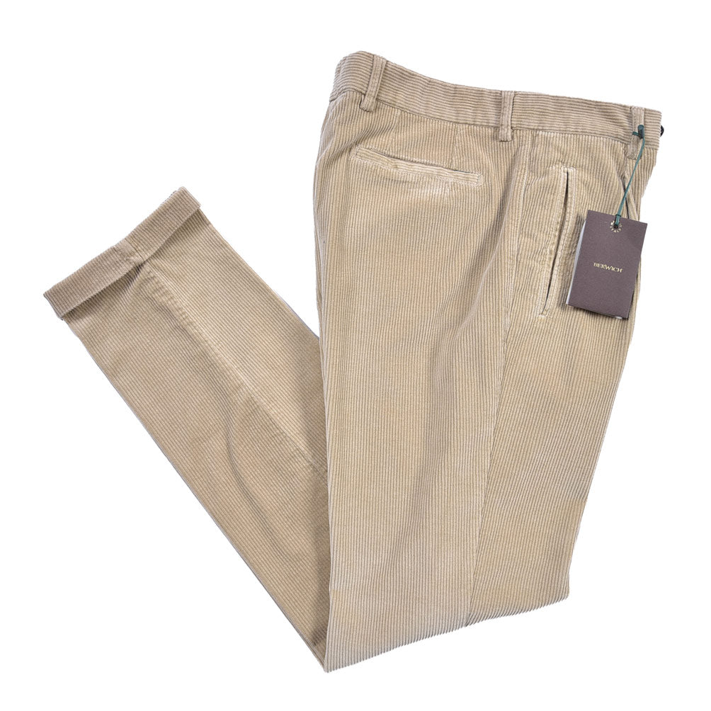 BERWICH “RETRO LONG-GD” ストレッチコットン 中畝コーデュロイワンタックパンツ