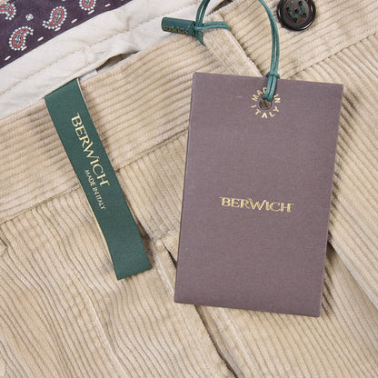 BERWICH “RETRO LONG-GD” ストレッチコットン 中畝コーデュロイワンタックパンツ