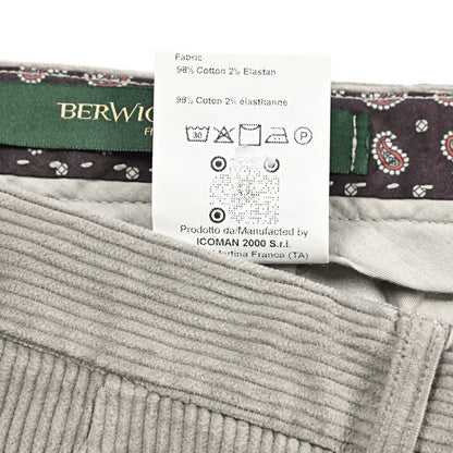 BERWICH “MORELLO 1P-GD” ストレッチコットン 中畝コーデュロイワンタックパンツ