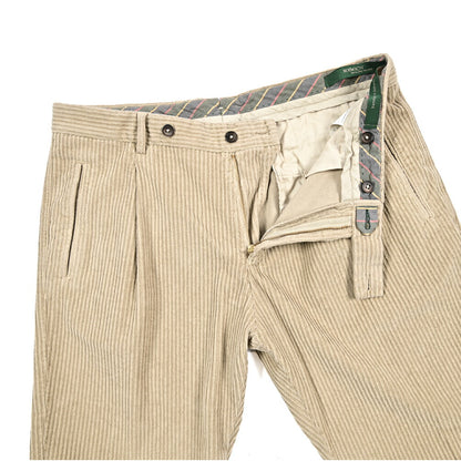 BERWICH “RETRO-GD” ストレッチコットン 太畝コーデュロイワンタックパンツ