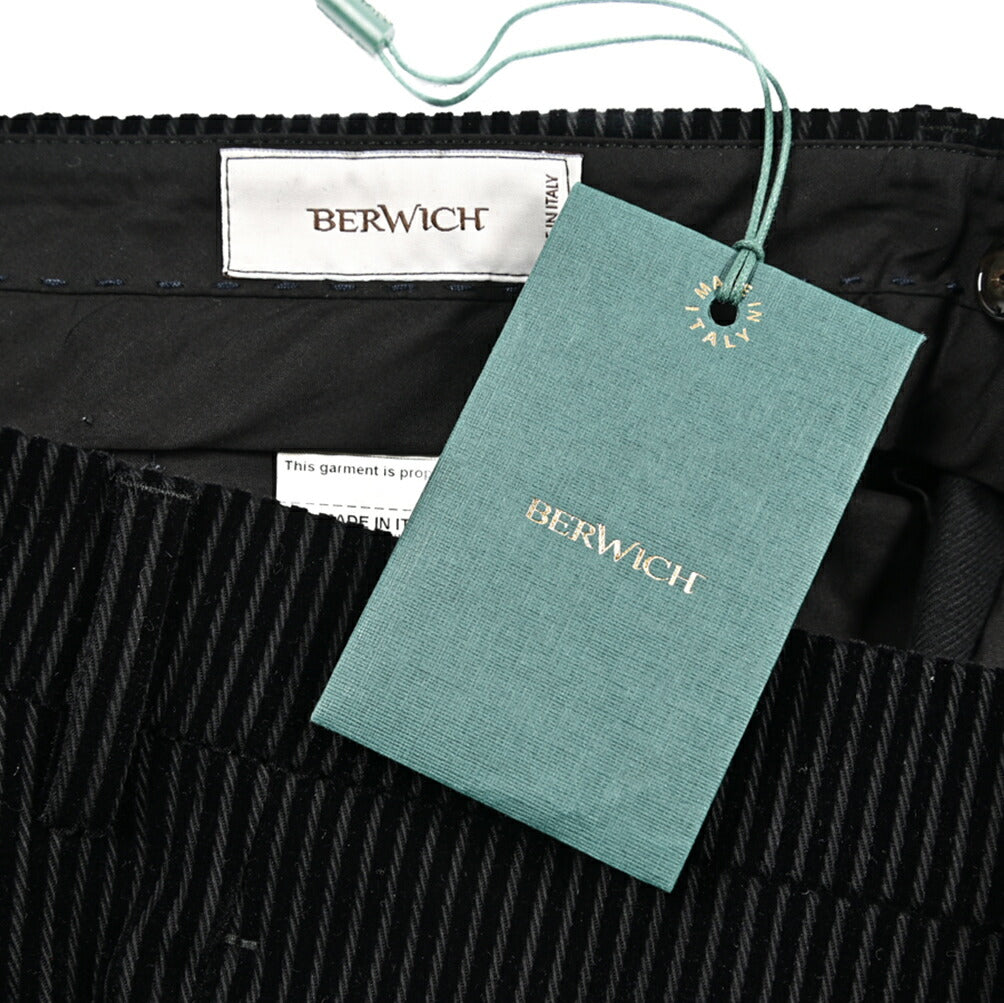 BERWICH “LUCANO LONG” コットン混 中畝コーデュロイワイドパンツ