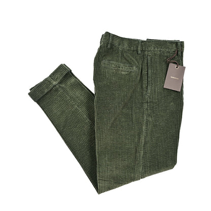 BERWICH “CHIAIA LONG-GD” コットン100% 太畝コーデュロイワンタックパンツ